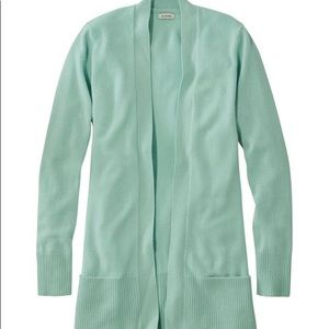 LL Bean Cashmere Large Cardigan in Light Mint